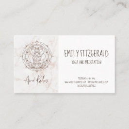Tarjeta De Visita Mármol Meditación Mandala Profesora De Yoga Y Rela