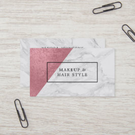 Tarjeta De Visita Mármol moderno con falso oro color de rosa