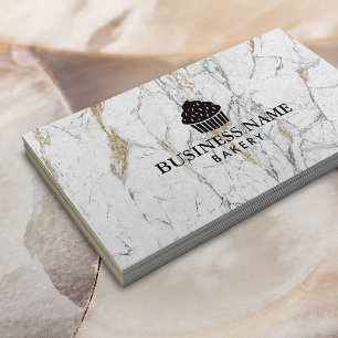 Tarjeta De Visita Mármol moderno de la magdalena de la panadería