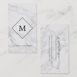 Tarjeta De Visita Mármol moderno del monograma