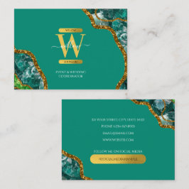 Tarjeta De Visita Mármol monograma del Purpurina de Geode del árido 