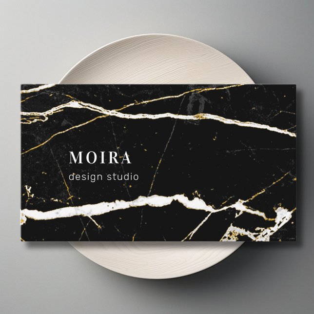 Tarjeta De Visita Mármol negro moderno (Modern Black Marble Business Card)