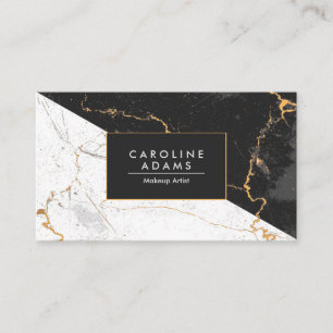 Tarjeta De Visita Mármol negro y blanco