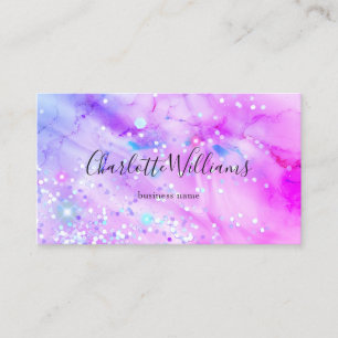 Tarjeta De Visita Mármol Pastel Elegante Tinta Alcohol Glitter Estil