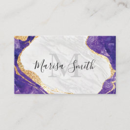 Tarjeta De Visita Mármol, piedra azul Purpurina dorada