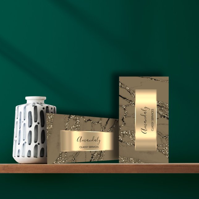 Tarjeta De Visita Mármol Purpurina de oro de Affilial Marketing Cons (Subido por el creador)