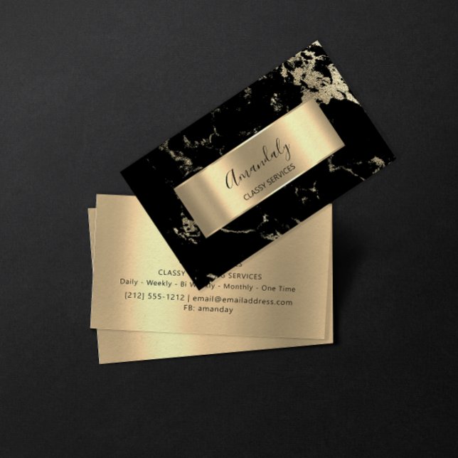 Tarjeta De Visita Mármol real de oro de lujo profesional (Professional Luxury Gold Royal Marble Business Card)