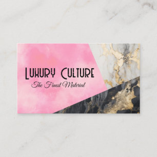 Tarjeta De Visita Mármol Relieve metalizado dorado   Textura rosa