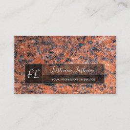Tarjeta De Visita Mármol rojo oscuro estructura de mármol negro mono