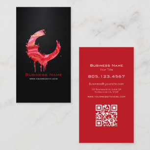 Tarjeta De Visita Mármol Rojo y Oro de Carbono Negro Editable Person