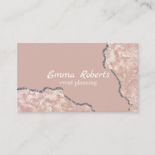 Tarjeta De Visita Mármol rosa Agate Granite Mosaic Golden Moderno