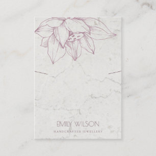 TARJETA DE VISITA MÁRMOL RUBOR PINK LOTUS SIMPLE PANTALLA DE CUELLO