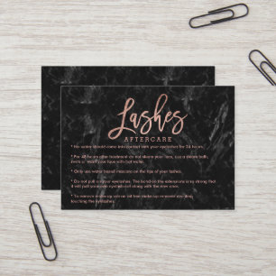 Tarjeta De Visita Mármol subió aftercare elegante del negro del or