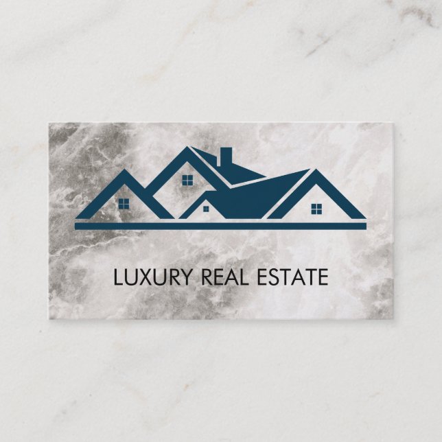 Tarjeta De Visita Mármol superior del techo inmobiliario (Anverso)