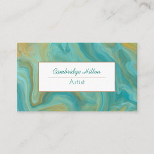 Tarjeta De Visita Mármol verde azulado y marrón