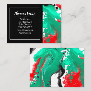 Tarjeta De Visita Mármol Verde, Rojo y Negro Sharp