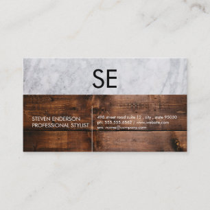 Tarjeta De Visita Mármol y trineo de madera