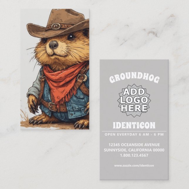 Tarjeta De Visita marmota vaquera (Anverso / Reverso)