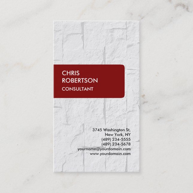 Tarjeta De Visita Maroon Brownish Red Brick Wall Business Card (Anverso)
