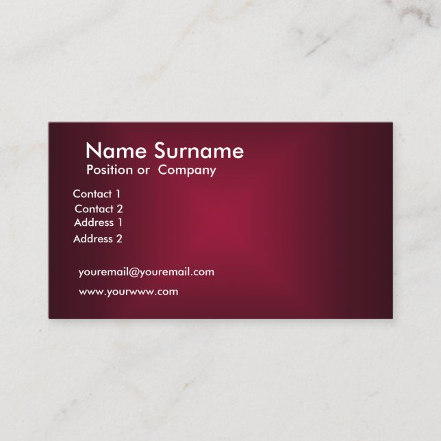 Tarjeta De Visita Maroon Business Card (Anverso)