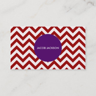 Tarjeta De Visita Maroon Chevron