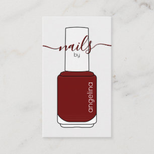 Tarjeta De Visita Maroon de botellas polacas de Nail