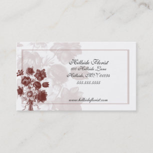 Tarjeta De Visita Maroon Elegant Flower Florist