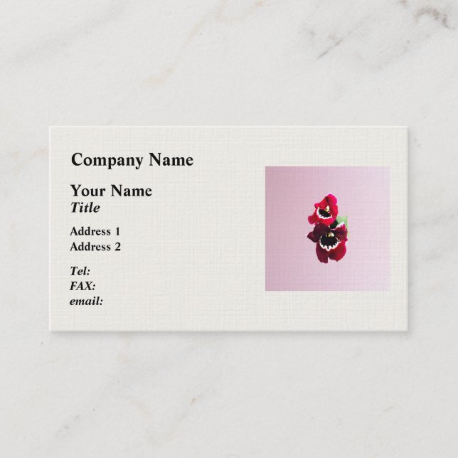 Tarjeta De Visita Maroon Miltonia Orchid (Anverso)