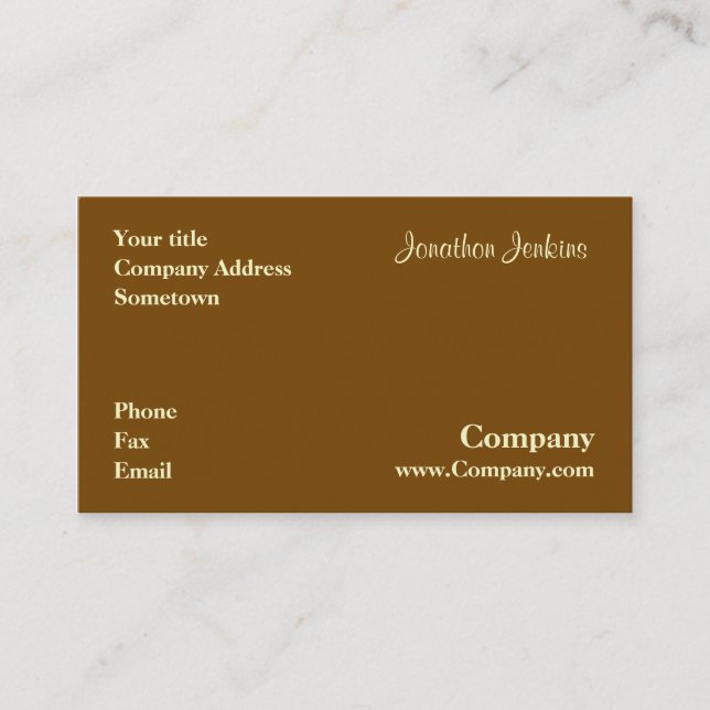 Tarjeta De Visita Marrón (Anverso)