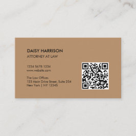 Tarjeta De Visita Marrón claro de código QR profesional mínimo