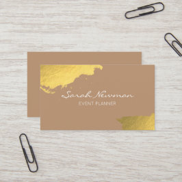 Tarjeta De Visita Marrón claro minimalista moderno elegante del