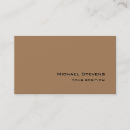 Tarjeta De Visita Marrón claro único profesional Minimalista