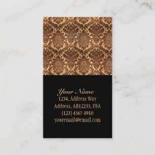 Tarjeta De Visita Marrón Damasco y beige