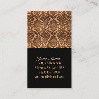 Tarjeta De Visita Marrón Damasco y beige