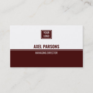 Tarjeta De Visita Marrón De Sello Elegante Y Blanco