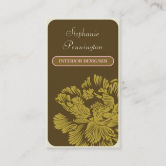 Tarjeta de visita marrón elegante elegante del