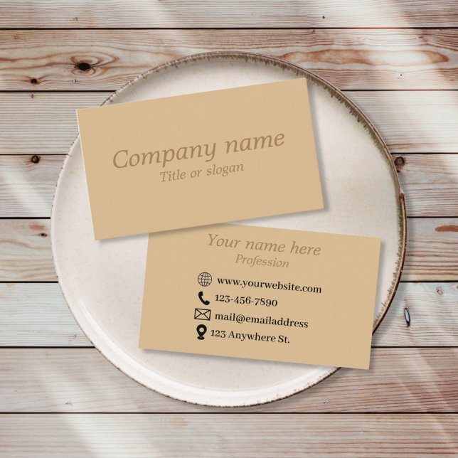 Tarjeta de visita marrón elegante simple (Subido por el creador)