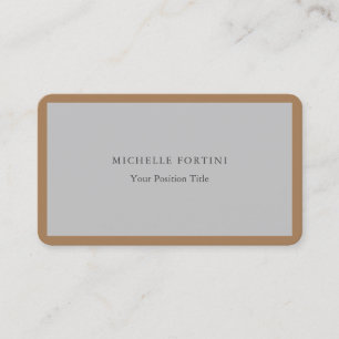Tarjeta De Visita Marrón gris profesional Minimalista de seda premiu