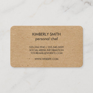 Tarjeta De Visita Marrón Minimalista natural