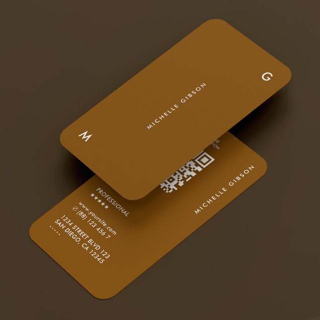 Tarjeta De Visita Marrón moderno profesional simple (Simple Professional Modern Brown Business Card
)