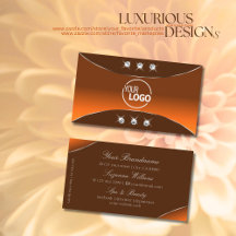 Marrón naranja con joyas y logotipo de decoración 