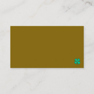Tarjeta de visita marrón oscura de trébol irlandés