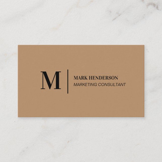 Tarjeta De Visita Marrón simpleMinimalista moderno (Anverso)