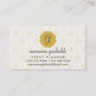 Tarjeta De Visita Marroquí elegante Quatrefoil del oro personalizad