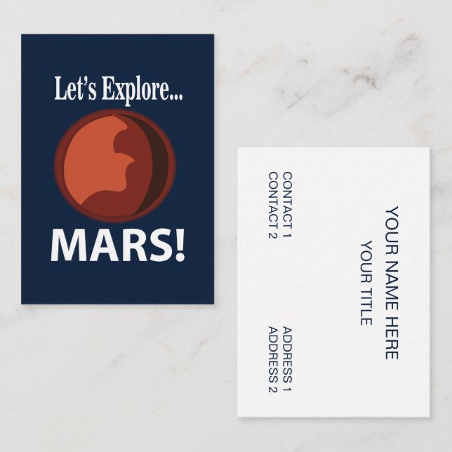 Tarjeta De Visita Mars Exploremos Marte (Anverso / Reverso)