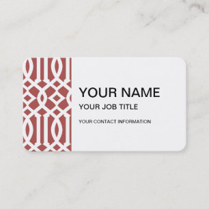 Tarjeta De Visita Marsala y modelo moderno blanco del enrejado