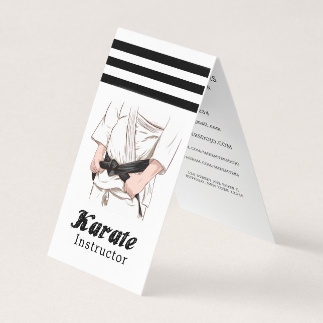 Tarjeta De Visita Martial Arts Sensei Black Belt Business Card (Anverso)
