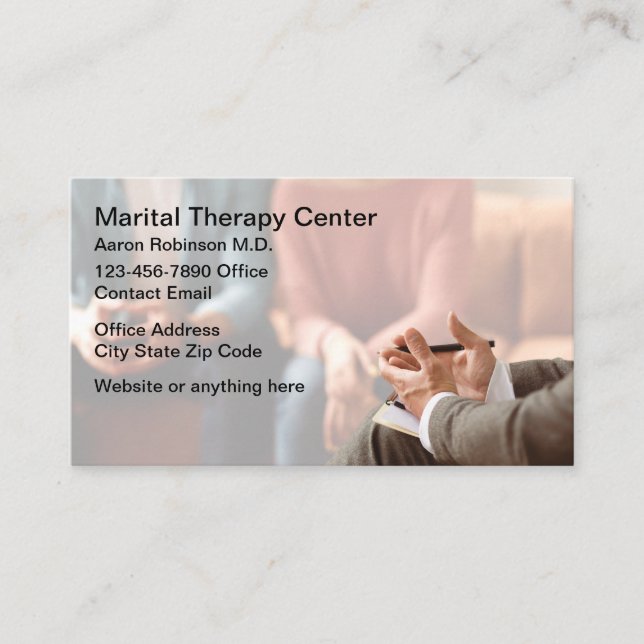 Tarjeta De Visita Martial Therapy Counseling Business Cards (Anverso)
