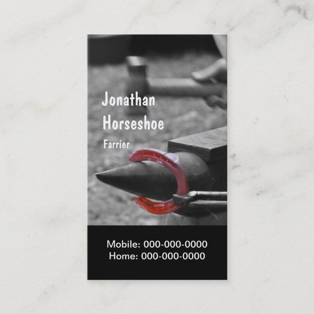 Tarjeta De Visita Martilleo de un zapato caliente en forma (Anverso)