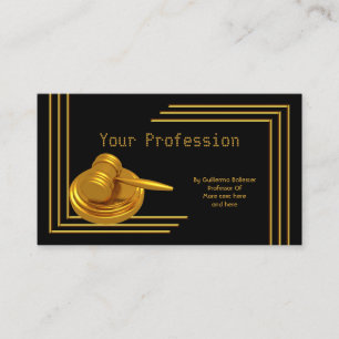 Tarjeta De Visita Martillo de oro de profesión profesional elegante